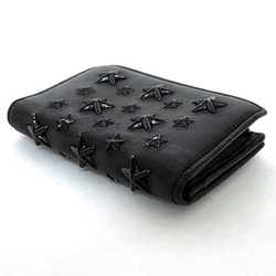 Jimmy Choo Business Card Holder Black ec-20080 Case Star Leather JIMMY CHOO Studs Flap Women's Compact