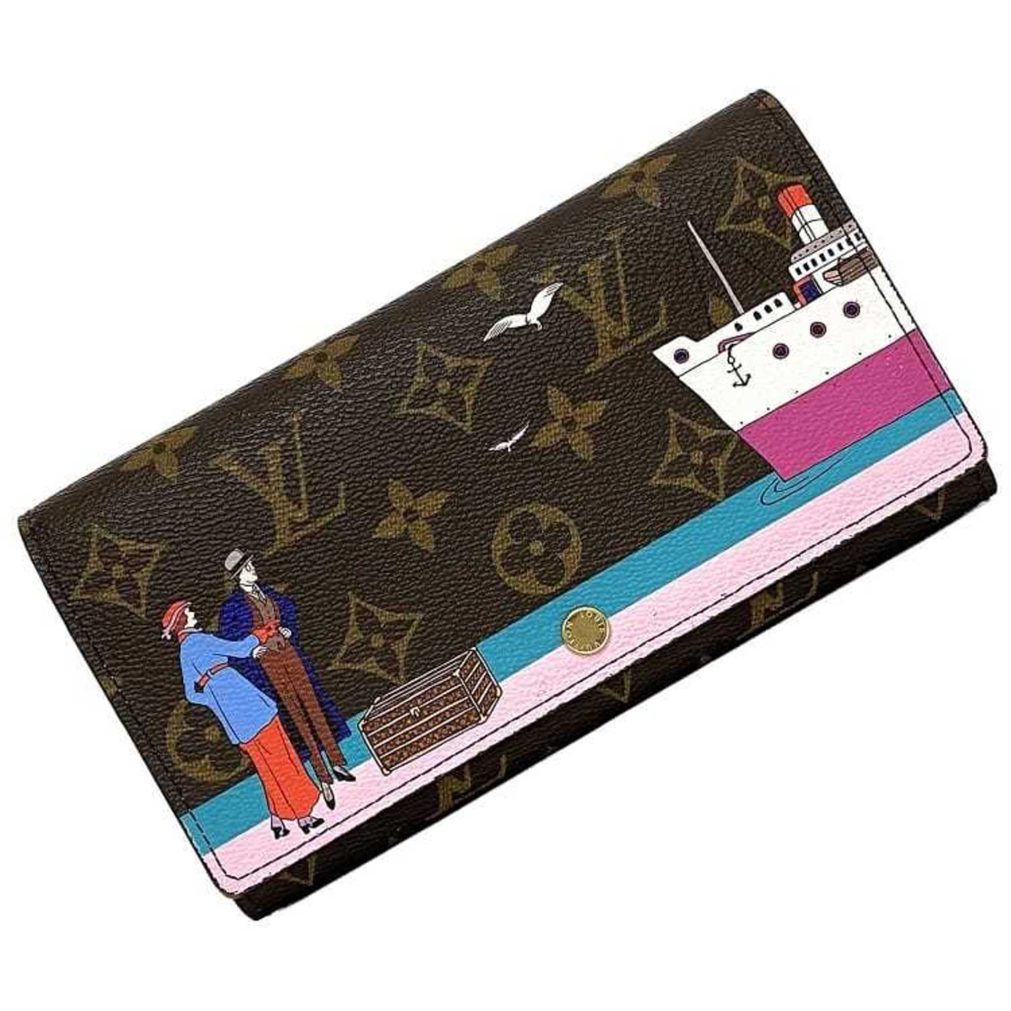 Louis Vuitton Bi-fold Long Wallet Portefeuille Sarah Brown Multicolor Monogram Illustre Cruise M62137 f-20119 Collection Canvas TN3176 LOUIS VUITTON Flap Folding