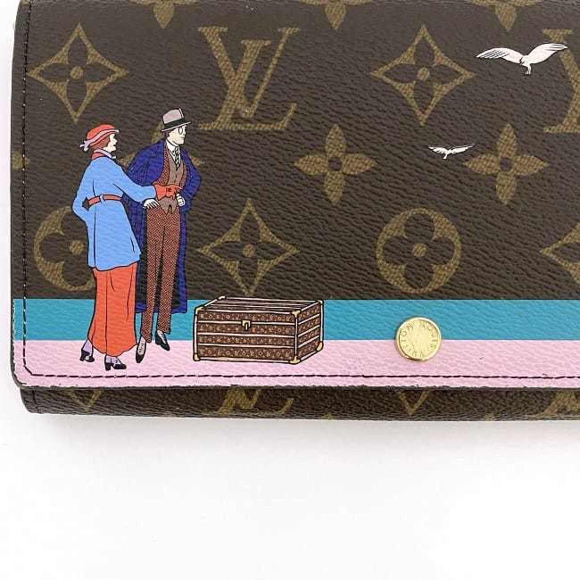 Louis Vuitton Bi-fold Long Wallet Portefeuille Sarah Brown Multicolor Monogram Illustre Cruise M62137 f-20119 Collection Canvas TN3176 LOUIS VUITTON Flap Folding