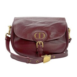 Christian Dior Shoulder Bag 30 MONTAIGNE Leather Burgundy Gold Women's z0845