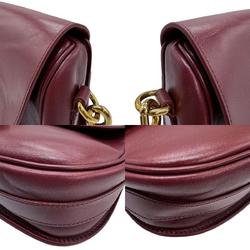 Christian Dior Shoulder Bag 30 MONTAIGNE Leather Burgundy Gold Women's z0845