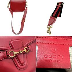 GUCCI Shoulder Bag Horsebit Leather Red Women's 380573 z0835