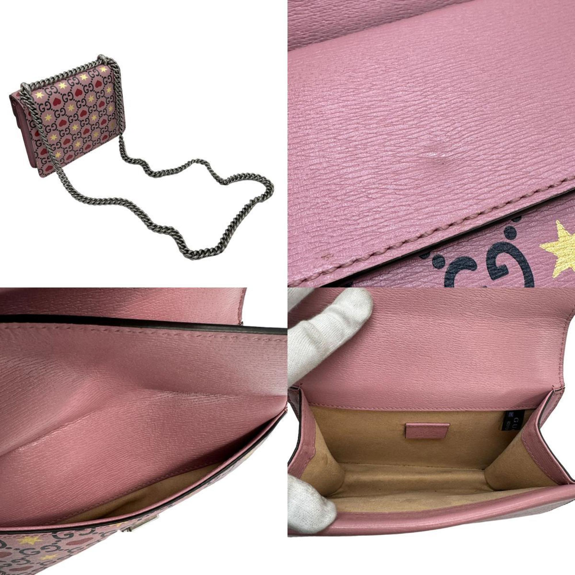 GUCCI Dionysus Shoulder Bag Leather Pink Women's 421970 z0804
