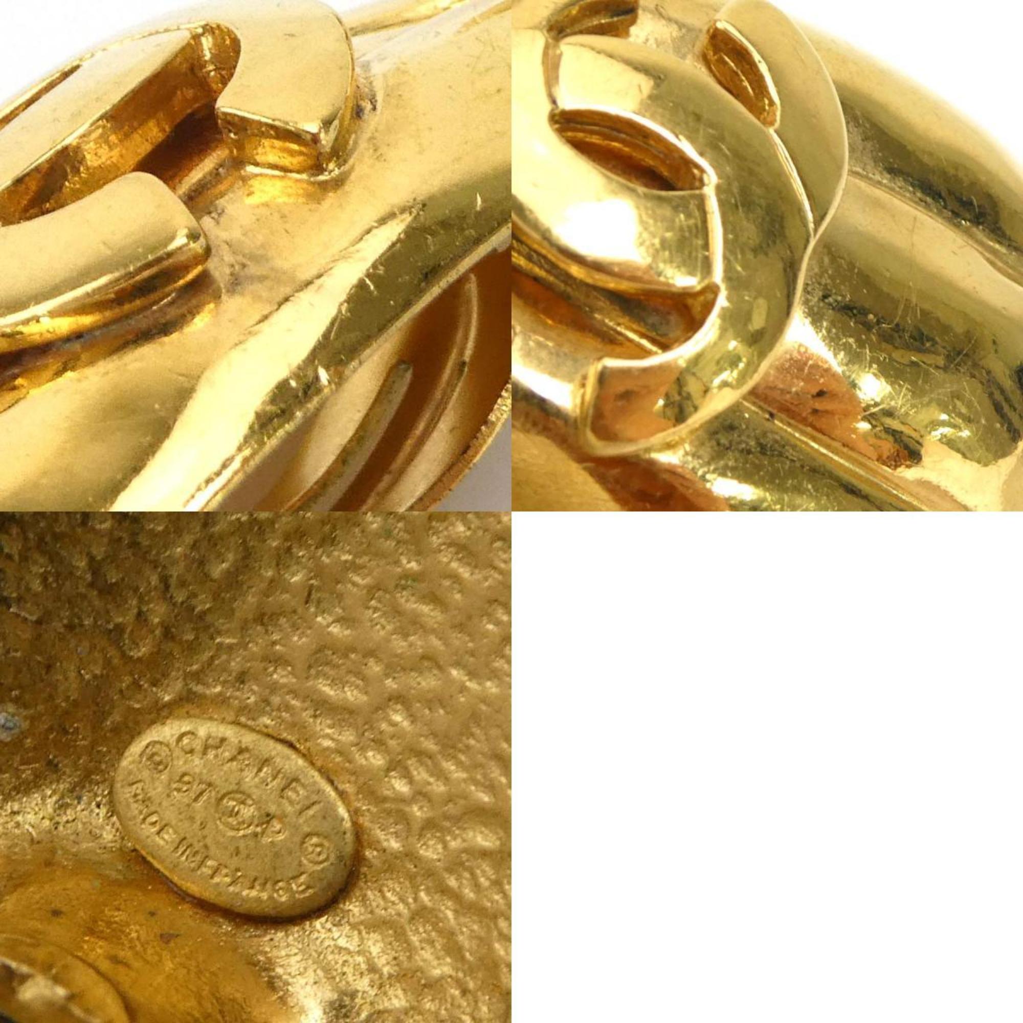 CHANEL Coco Mark Metal Gold Earrings for Women e58615g