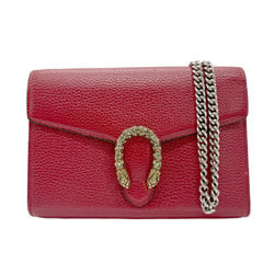 GUCCI Dionysus Chain Wallet Leather Red Women's 401231 z0775