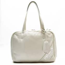 PRADA shoulder bag leather off-white silver women's w0238g