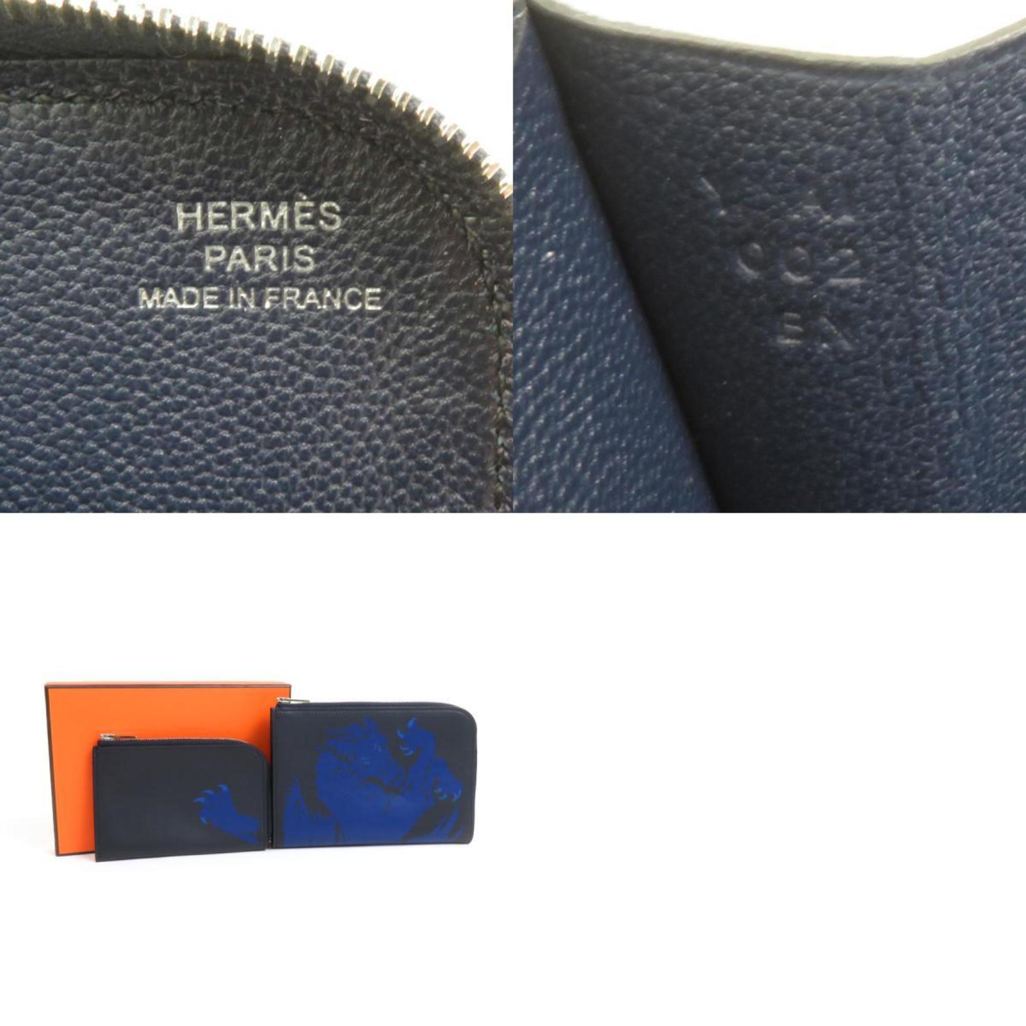 Hermes HERMES Compact Wallet Remix Duo Chimer Swift Blue Indigo x Royal Men's 99900f