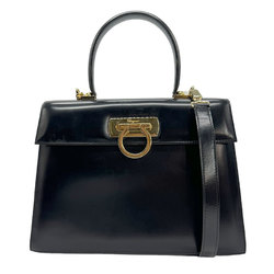 Salvatore Ferragamo Handbag Shoulder Bag Gancini Leather Black Women's z0778