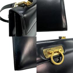 Salvatore Ferragamo Handbag Shoulder Bag Gancini Leather Black Women's z0778