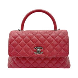 CHANEL Handbag Coco Handle 29 Caviar Skin Leather Red Women's z0782
