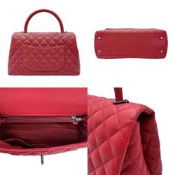 CHANEL Handbag Coco Handle 29 Caviar Skin Leather Red Women's z0782