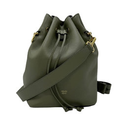FENDI Shoulder Bag Montresor Leather Khaki Women's 8BT298 A5DY z0765