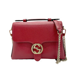 GUCCI Shoulder Bag Interlocking G Leather Red Women's 510302 z0799