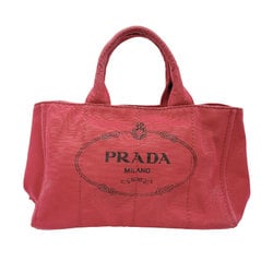 PRADA Shoulder Bag Handbag Canapa Canvas Red Women's z0762