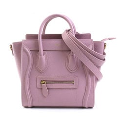 CELINE Handbag Shoulder Bag Luggage Nano Leather Petal Pink Women's 99905f