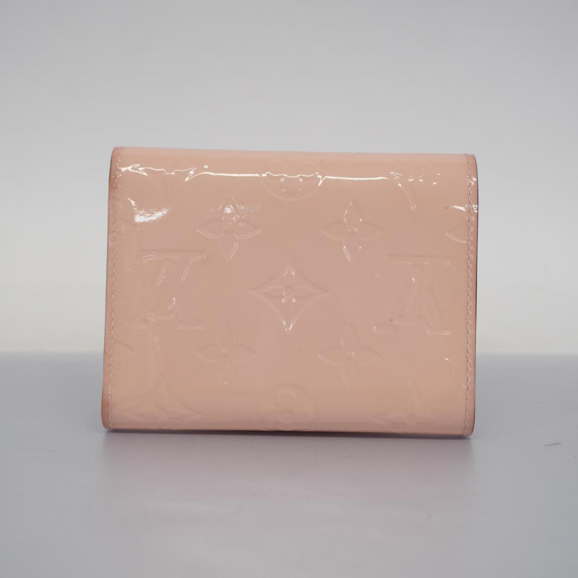 Louis Vuitton Tri-fold Wallet Vernis Portefeuille Victorine M62428 Rose Ballerine Ladies