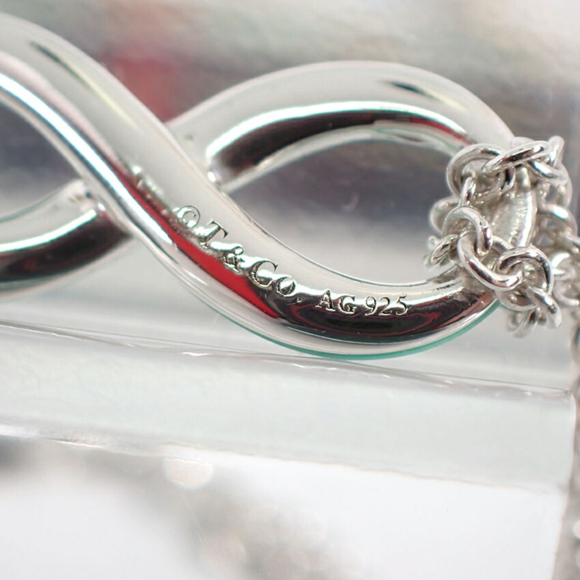TIFFANY 925/enamel infinity double chain bracelet