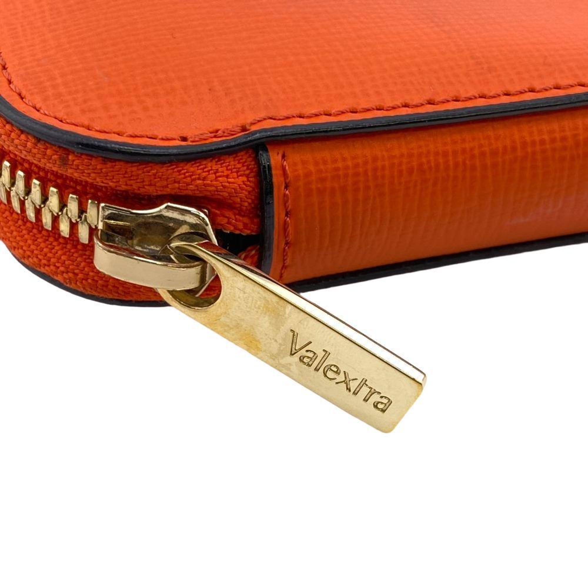 Valextra Round Long Wallet Orange Women's Z0006055