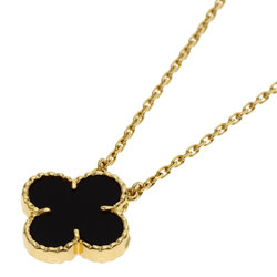 Van Cleef & Arpels Alhambra Onyx Necklace K18 Yellow Gold for Women