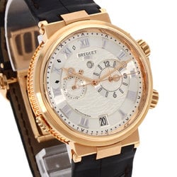 Breguet 5547BR/12/9ZU Marine Alarm Musical Wristwatch K18 Pink Gold/Leather/Rose Gold Men's