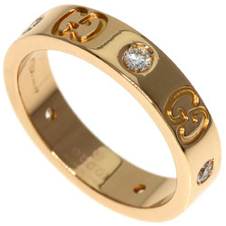 Gucci Icon 5P Diamond #7 Ring, K18 Pink Gold, Women's, GUCCI
