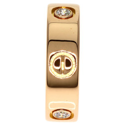 Cartier Love Ring 3P Half Diamond #50 K18 Pink Gold Women's CARTIER