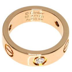 Cartier Love Ring 3P Half Diamond #50 K18 Pink Gold Women's CARTIER