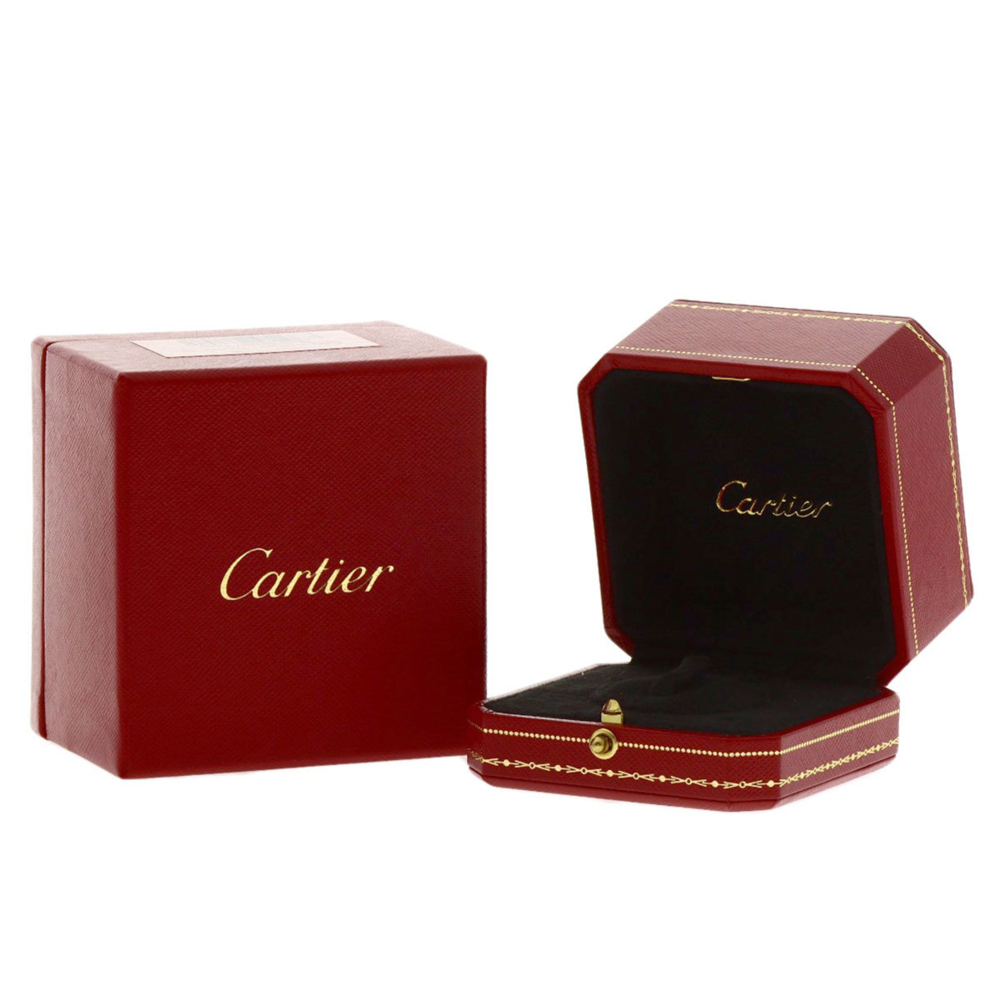 Cartier Love Ring 3P Half Diamond #50 K18 Pink Gold Women's CARTIER