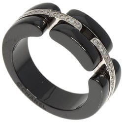 CHANEL Ultra Ring Diamond Black Ceramic #49 Ceramic/K18WG Women's