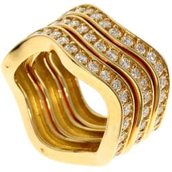 Cartier Neptune Diamond 3 Row #48 Ring, 18K Yellow Gold, Women's, CARTIER