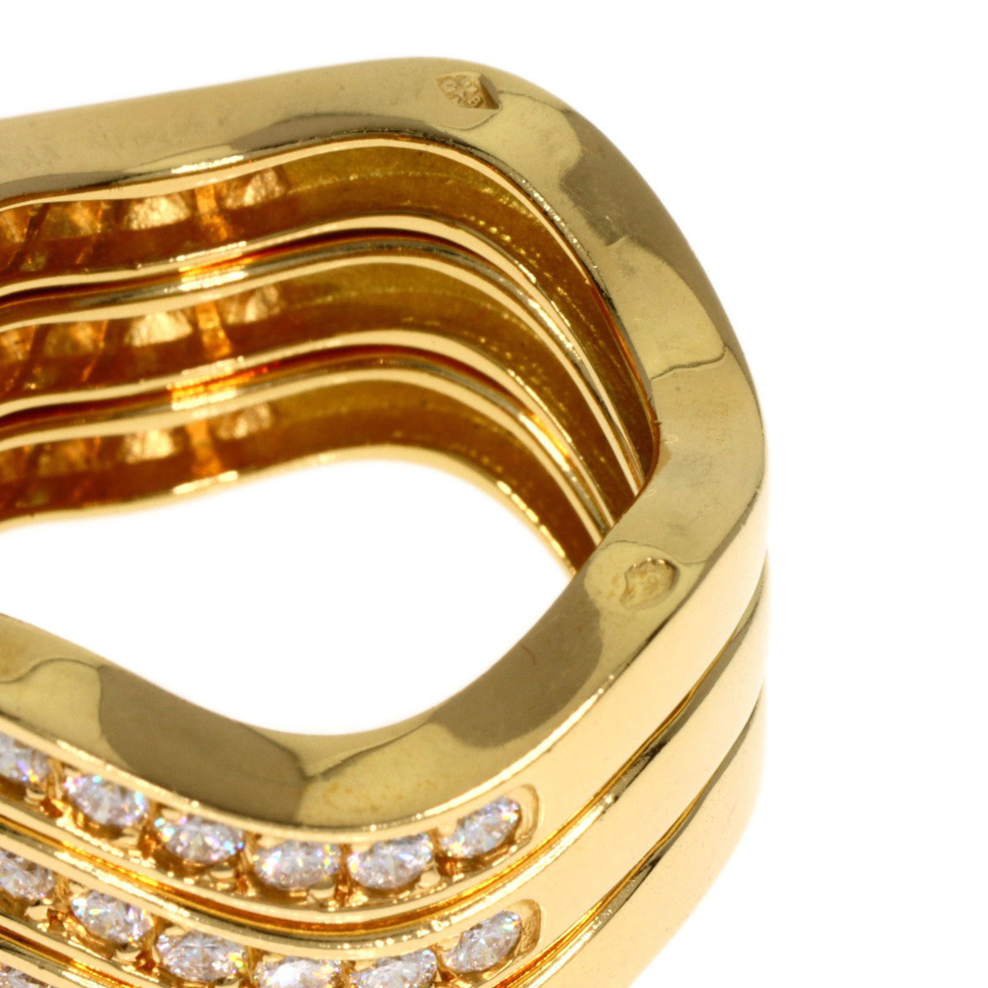 Cartier Neptune Diamond 3 Row #48 Ring, 18K Yellow Gold, Women's, CARTIER