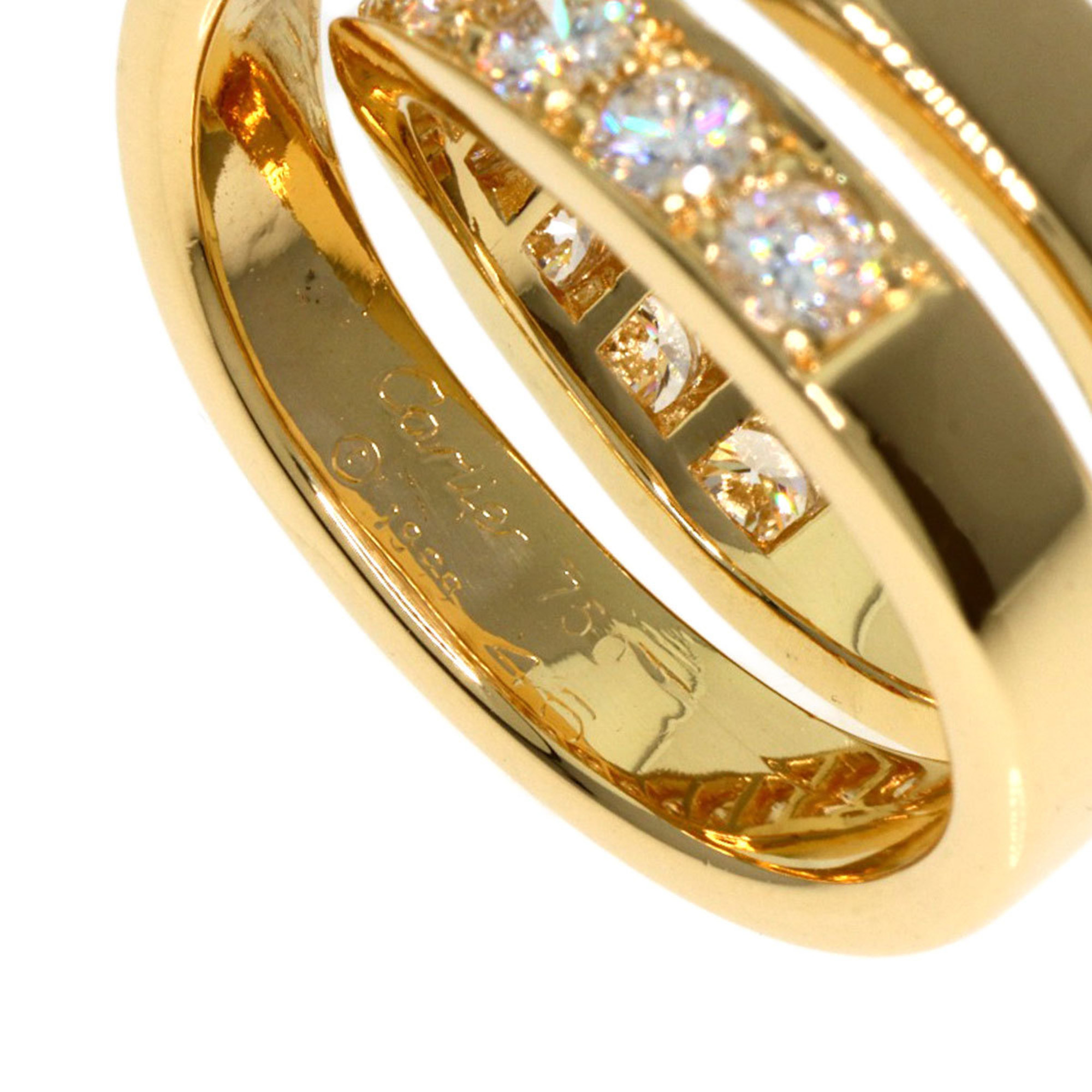 Cartier Paris Ring Diamond #46 K18 Yellow Gold Women's CARTIER