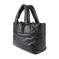 CHANEL Coco Cocoon Small Tote Handbag 7108 Lambskin Black Mark Bag All Leather