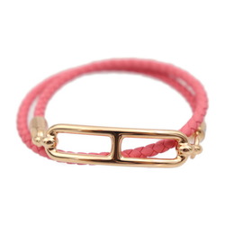 HERMES Hermes Luli Double Tour Bracelet, listed size T2, Swift leather, Rose Azalee, Pink, Chaine d'Ancre, double-layered bracelet