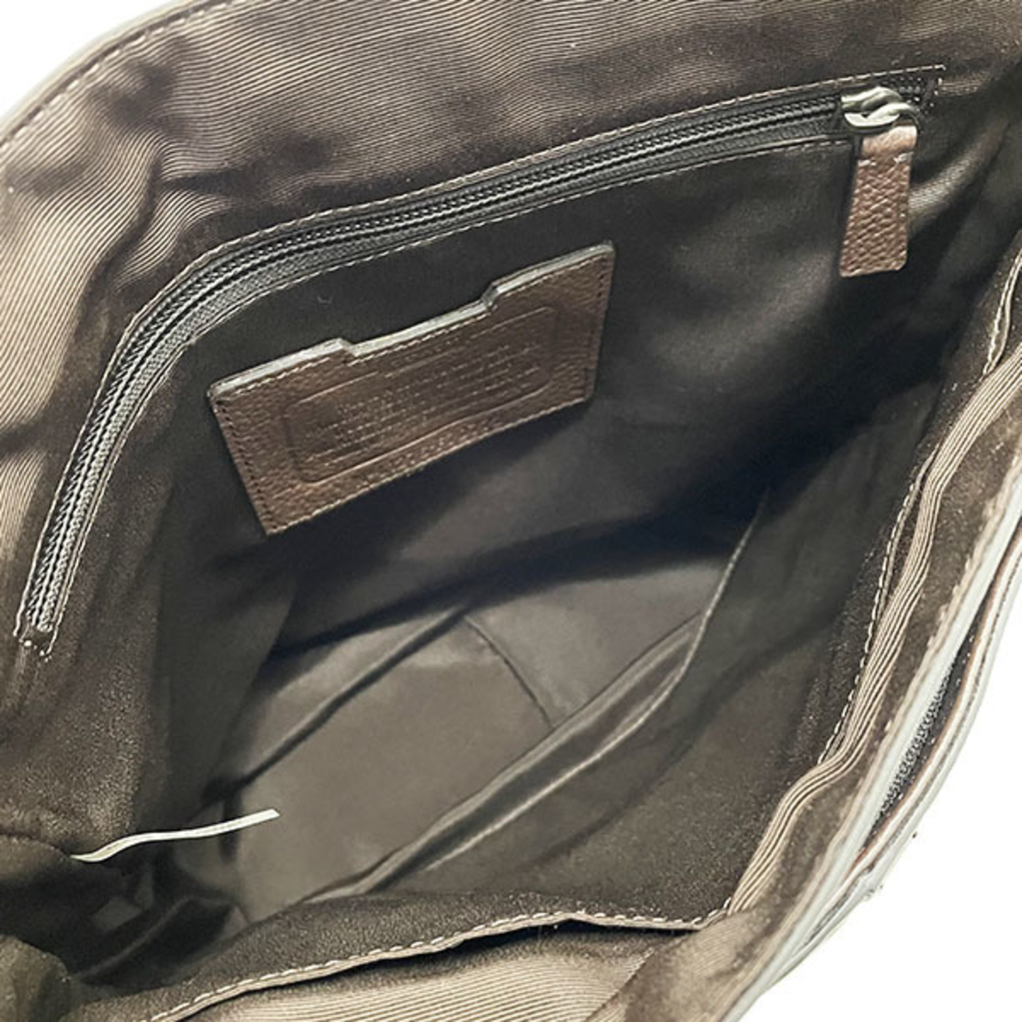 Coach Shoulder Bag Leather Flap Dark Brown F70772 COACH Men's Outlet KK-11963