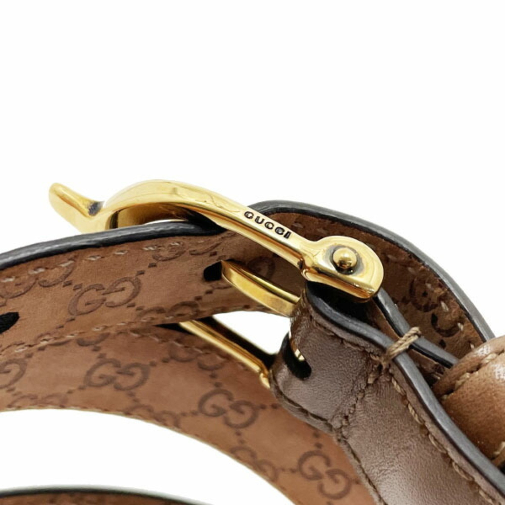 Gucci Belt Women's Leather Brown Size 80 309900 GUCCI Narrow Thin for Women AA-12729