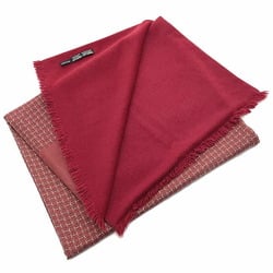 Hermes Stole Reversible Scarf Silk Angora Wine Red HELMES Belt Pattern Nausicaa Metal Fittings Shawl Women's AWY-11547