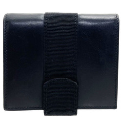 Salvatore Ferragamo Wallet Vara Bi-fold Leather Black 22 3053 Compact Women's XW-12725
