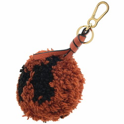 LOEWE Keychain Medium Pompom Charm Wool Leather Vermilion Dull Black 109.29.002 Round Keyring Key Hook Bag POMPON CHARM MEDIUM NH-10923