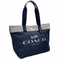 Coach Tote Bag Print Denim Canvas Washed F39904 COACH Horse and Carriage Handbag Shoulder Outlet MM-11697