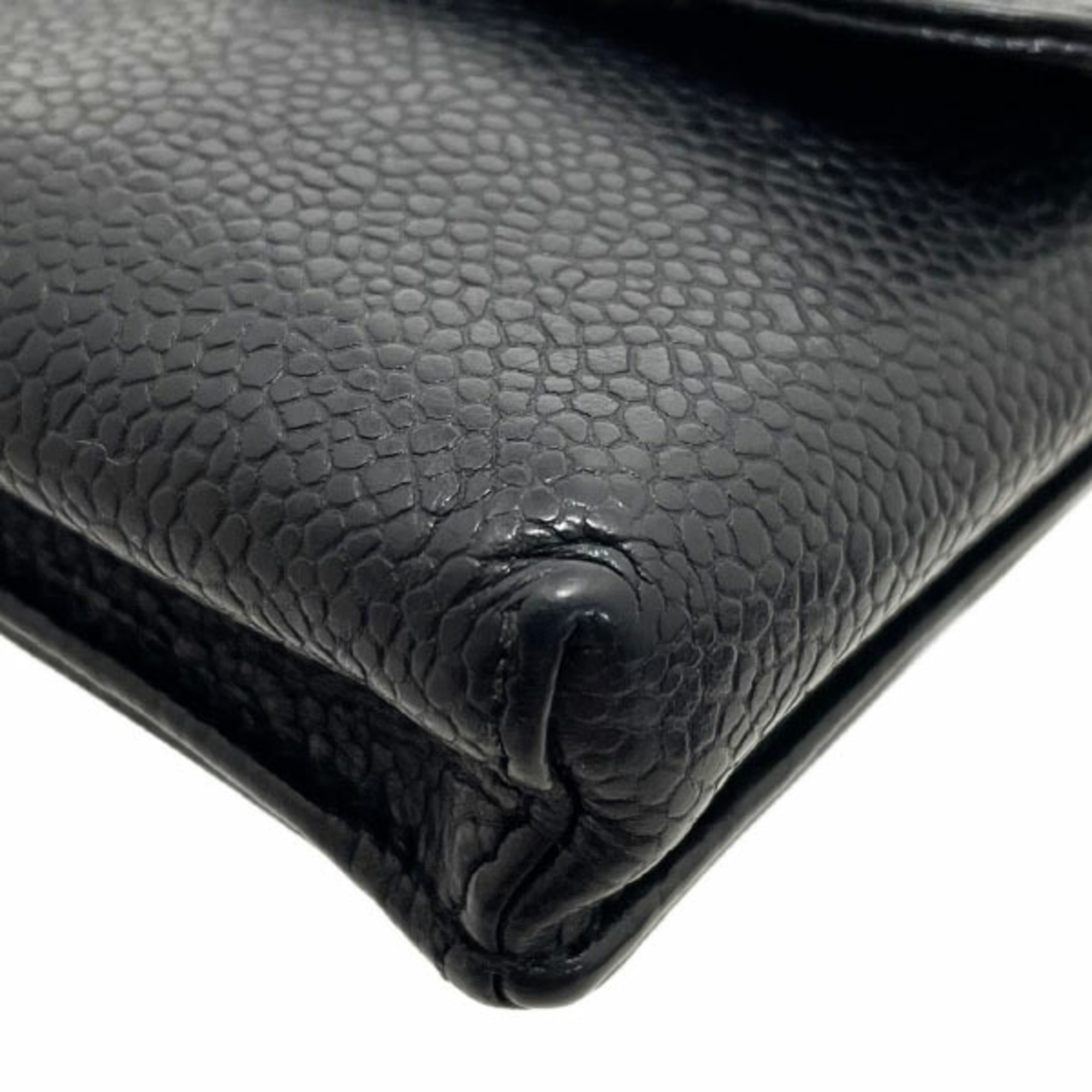 CHANEL Cigarette Case Coco Mark Caviar Skin Leather Black A13511 iQOS RR-13299