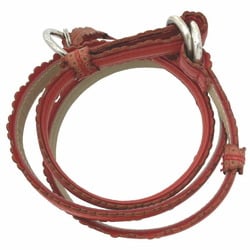 Bottega Veneta Belt Flower Narrow Leather Red BOTTEGA VENETA Studs Ruffle Key Ring Women's SS-11994