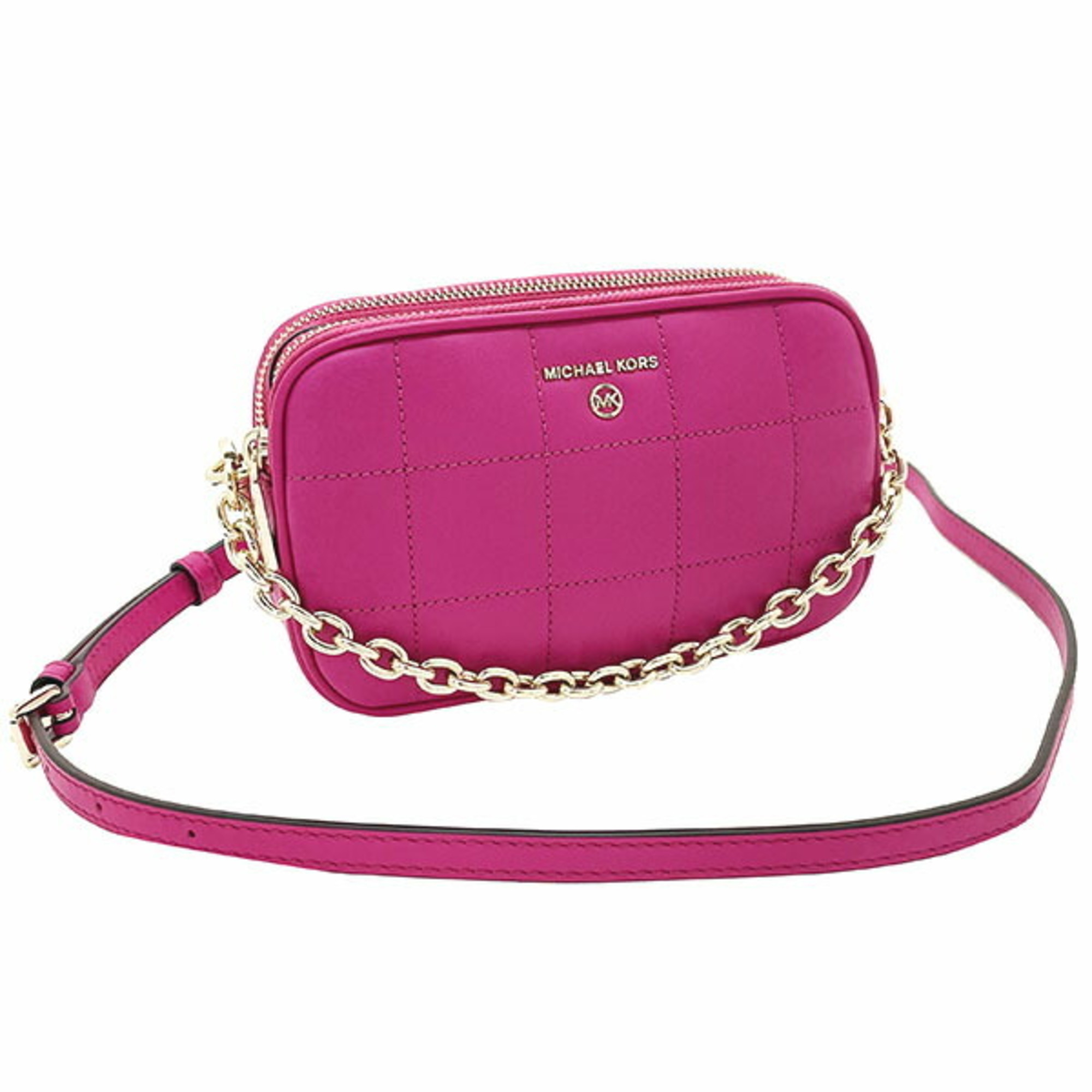 Michael Kors Shoulder Bag JET SET CHARM Double Zip Camera Small Leather Wild Berry Pink 32H1LT9C5L8120 MICHAEL KORS Pochette Pouch MK ASK-11512