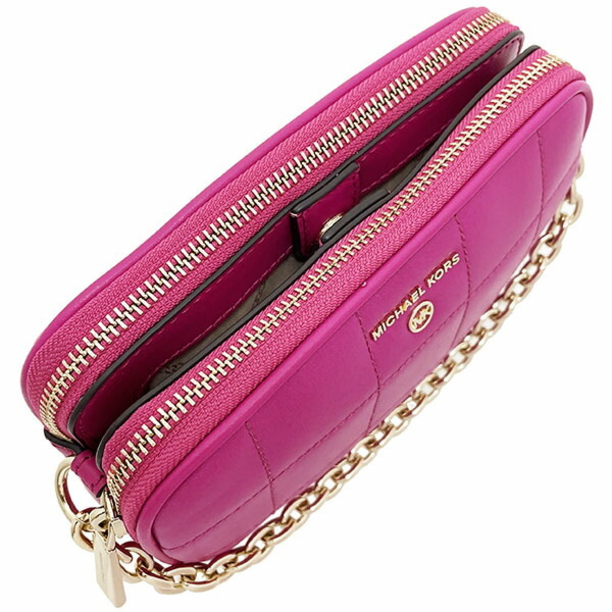 Michael Kors Shoulder Bag JET SET CHARM Double Zip Camera Small Leather Wild Berry Pink 32H1LT9C5L8120 MICHAEL KORS Pochette Pouch MK ASK-11512