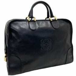 LOEWE Handbag Amazona 40 Leather Black Anagram Boston Bag Tote Travel ARY-13190