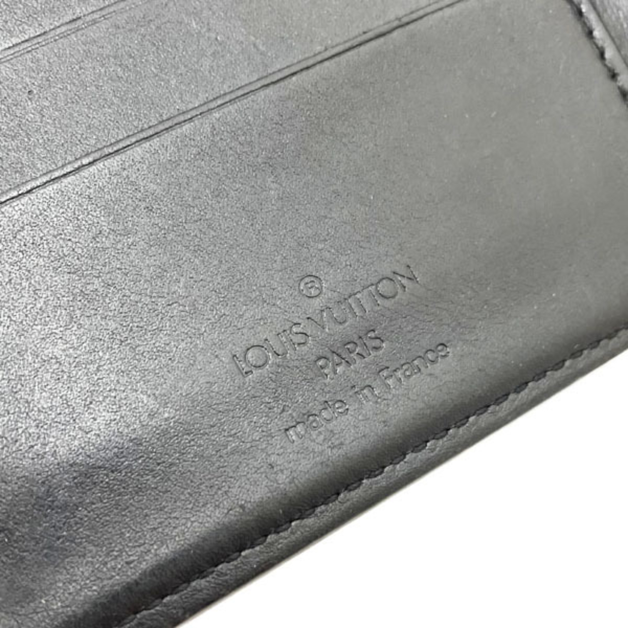 Louis Vuitton Wallet Nomad Portefeuille Marco Noir Calfskin M85016 LOUIS VUITTON Black Leather Bi-fold Compact Men's NN-13204