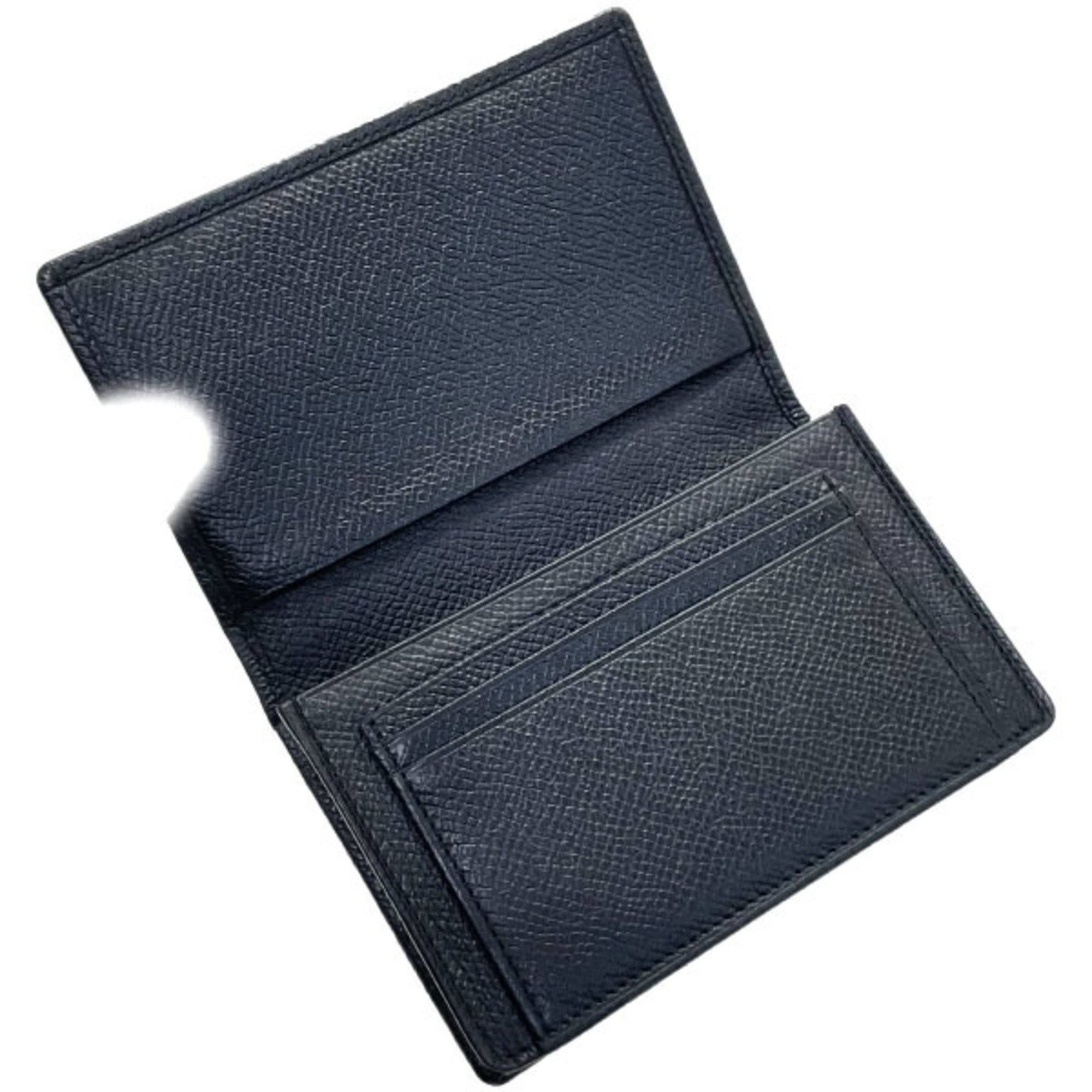 BVLGARI Card Case Classico Business Holder Grain Leather Black 20361 IC Pass Men's SS-13166