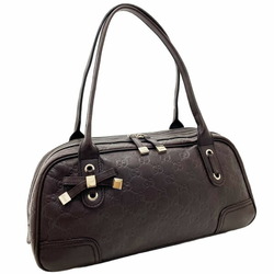 Gucci Handbag Shima Line Princess Boston Bag Leather Dark Brown 161720 GUCCI Guccissima Ribbon Sherry Webbing Tote Shoulder ARY-13177