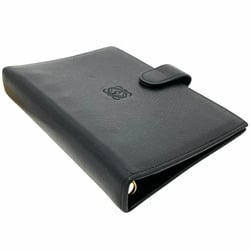 LOEWE Planner Cover Anagram Leather Black Agenda Address Book Memo Pad Notebook 6 Hole TT-13165