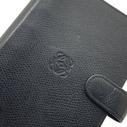 LOEWE Planner Cover Anagram Leather Black Agenda Address Book Memo Pad Notebook 6 Hole TT-13165